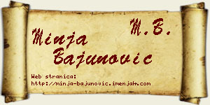Minja Bajunović vizit kartica